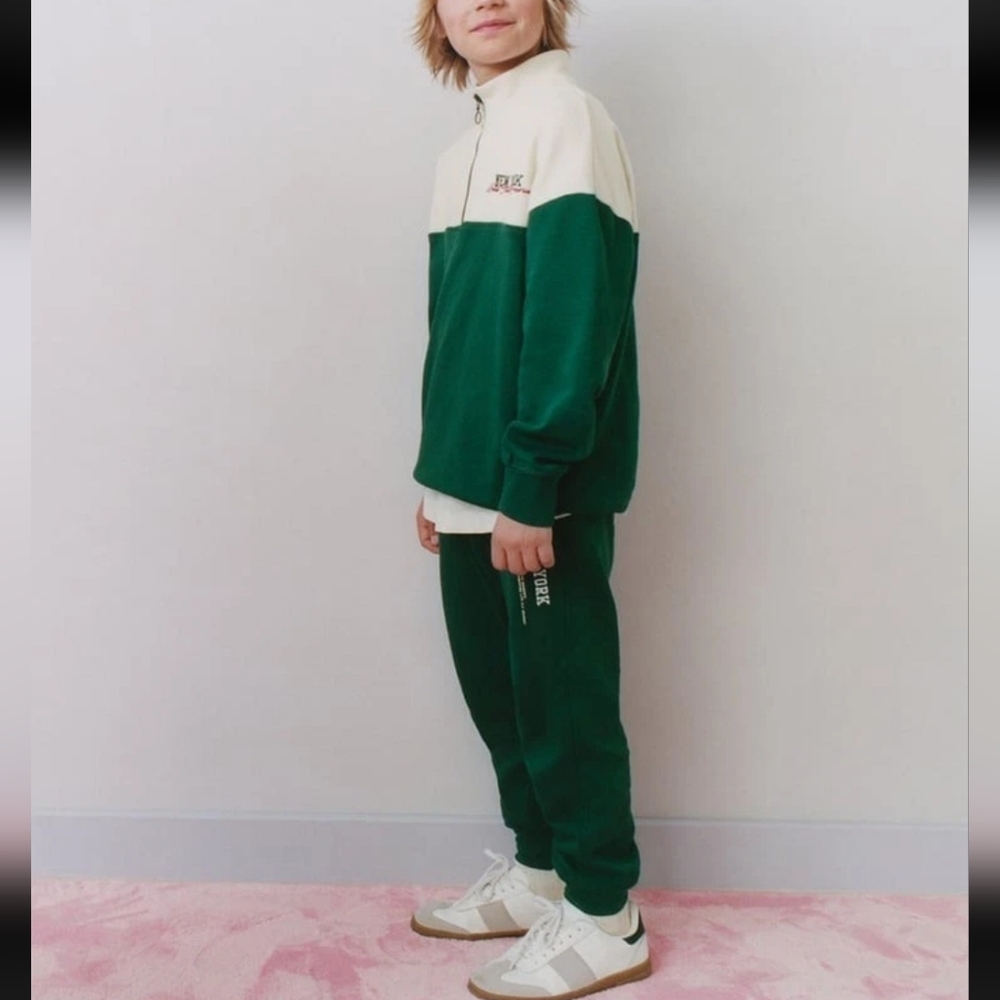 Zara Embroidered New York Half-zip  Sweatshirt & Sweatpants Set Size 13 - 14